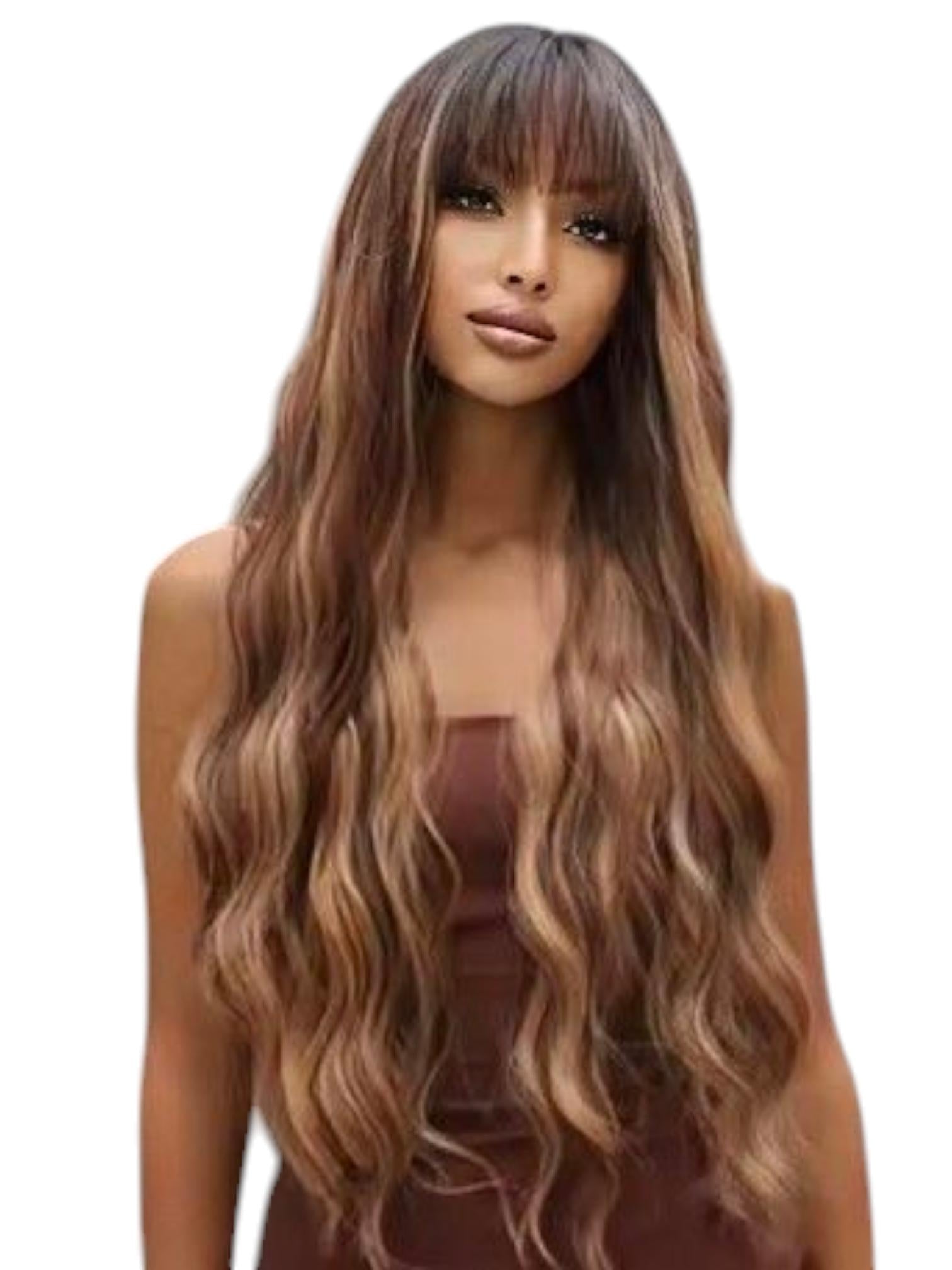 Brown Caramel Long Wig. Nalo