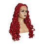 Burgundy Red Long Lace Front Wig.