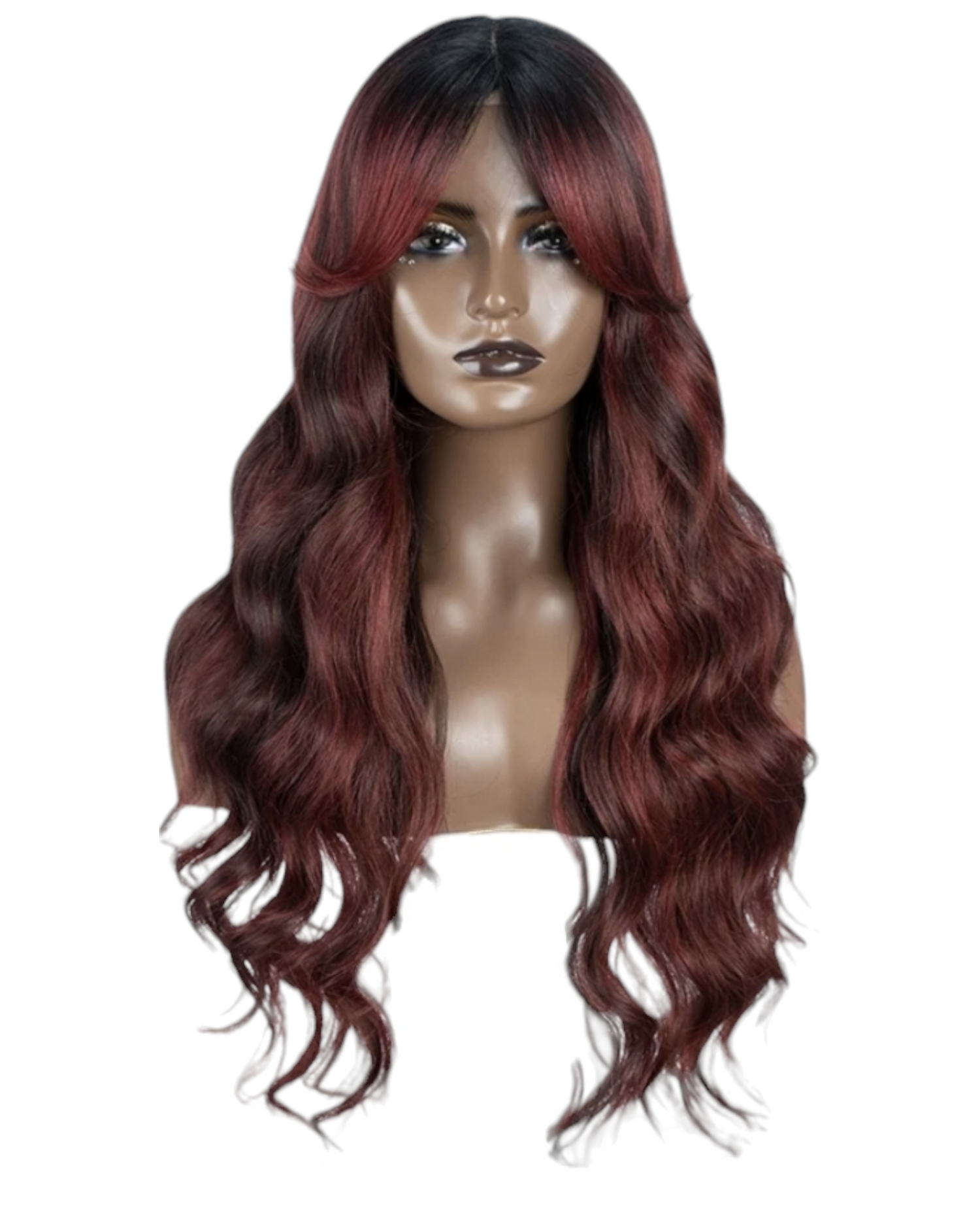 Burgundy Red Centre Part Lace Wig. Wendi