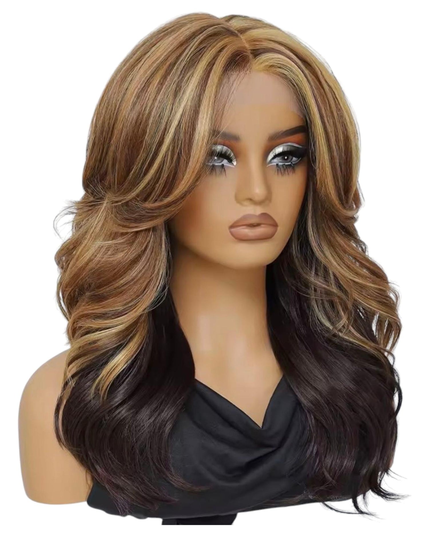 Caramel Blonde Brown Layered Lace Front Bess by CelebWigs