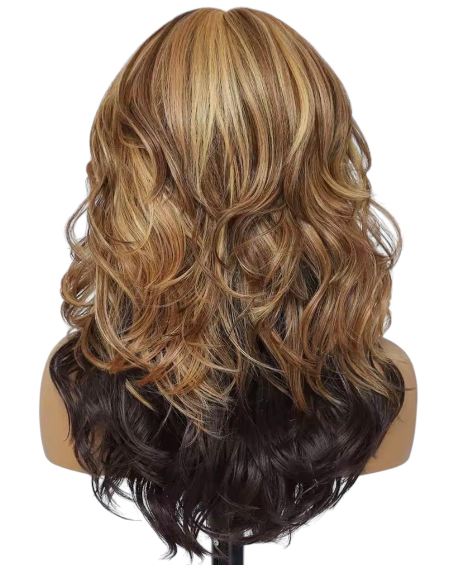 Caramel Blonde Brown Layered Lace Front Wig. Bess