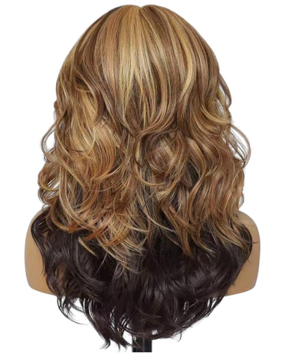 Caramel Blonde Brown Layered Lace Front Wig. Bess