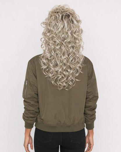 Ash blonde curly shag mullet wig - Reeva - rear view - CelebWigs