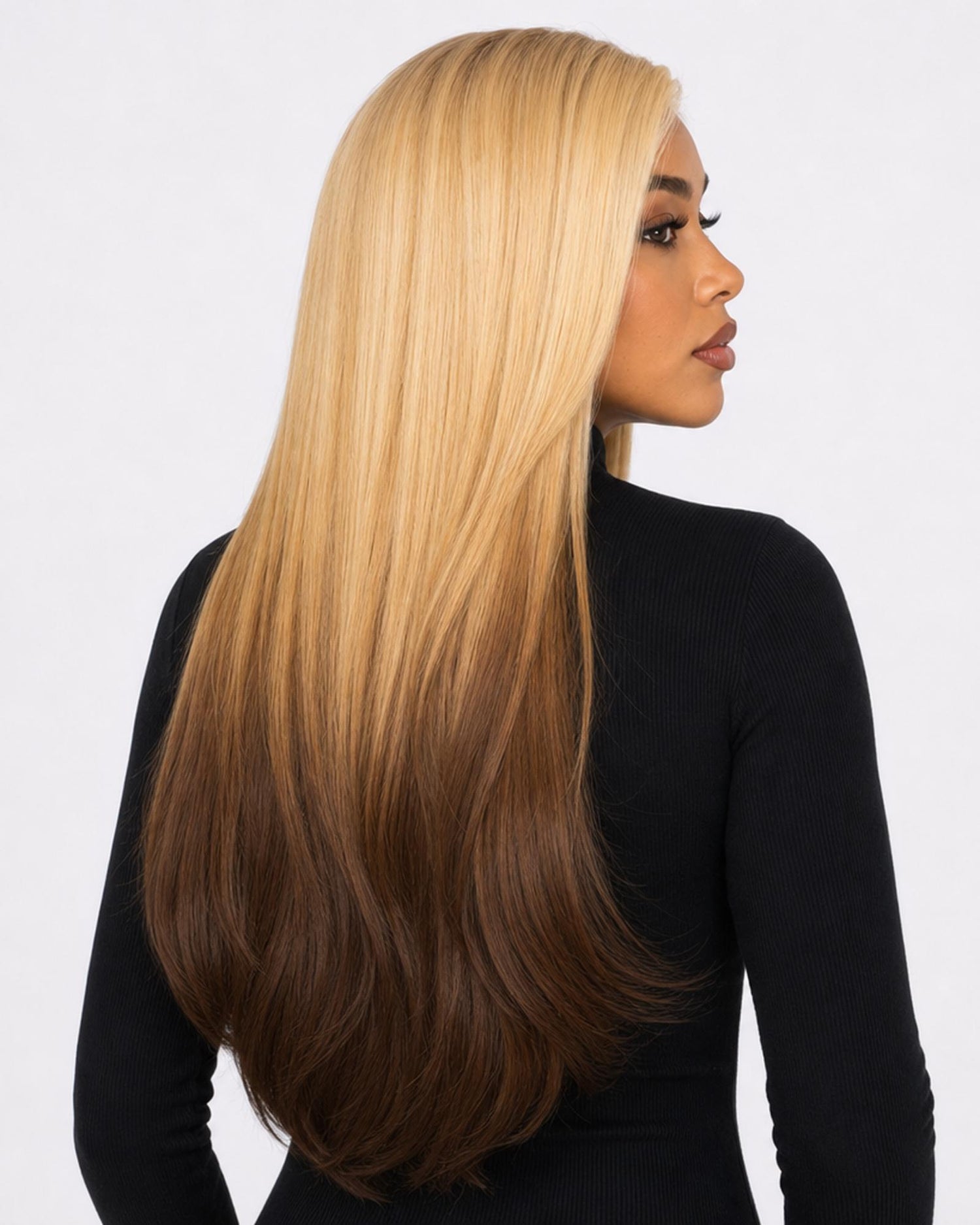 Blonde Brown Graduated Lace Front Long Wig. Sindy