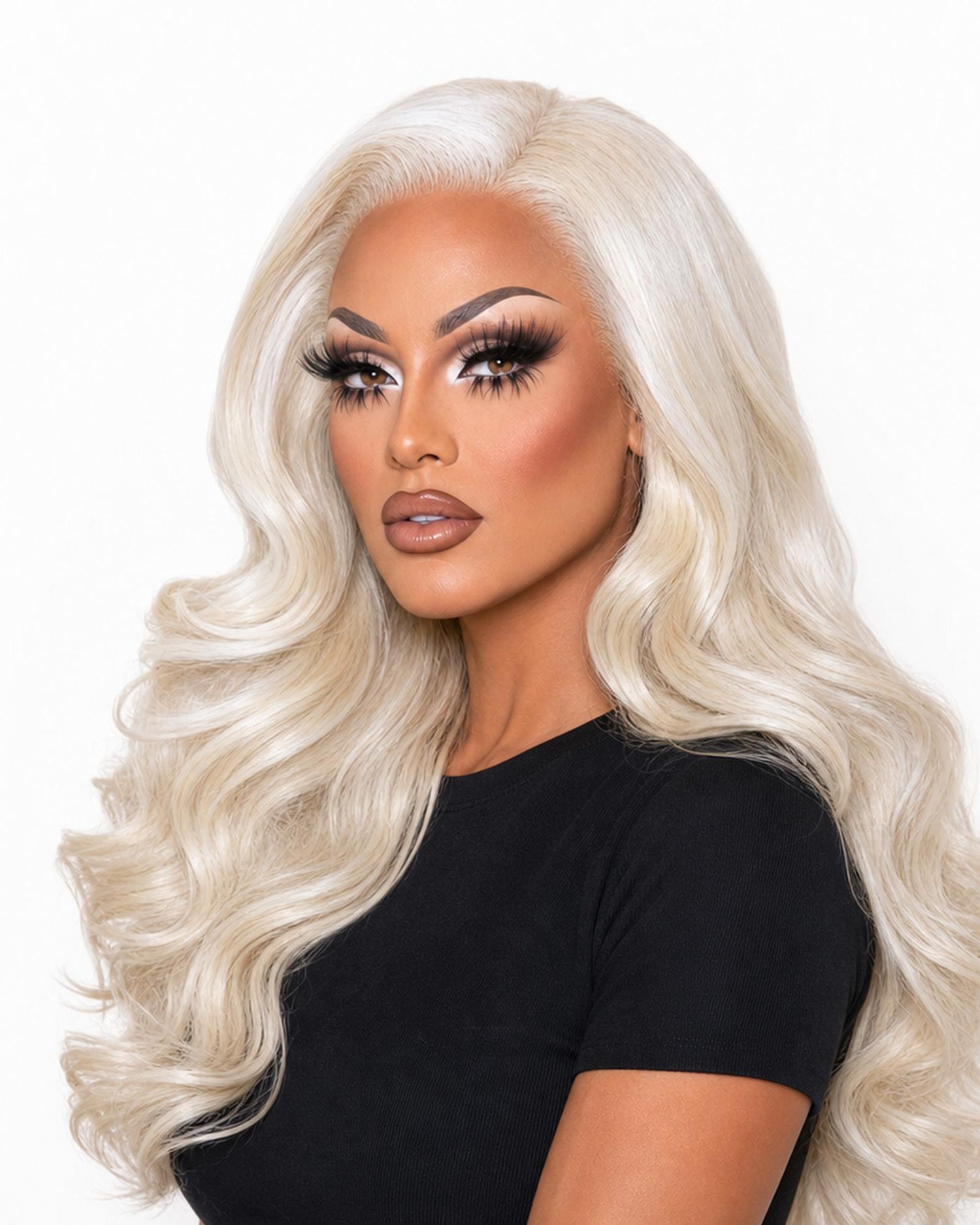 Blonde White Streaked Lace Front Wig.