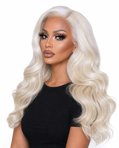Blonde White Streaked Lace Front Wig.
