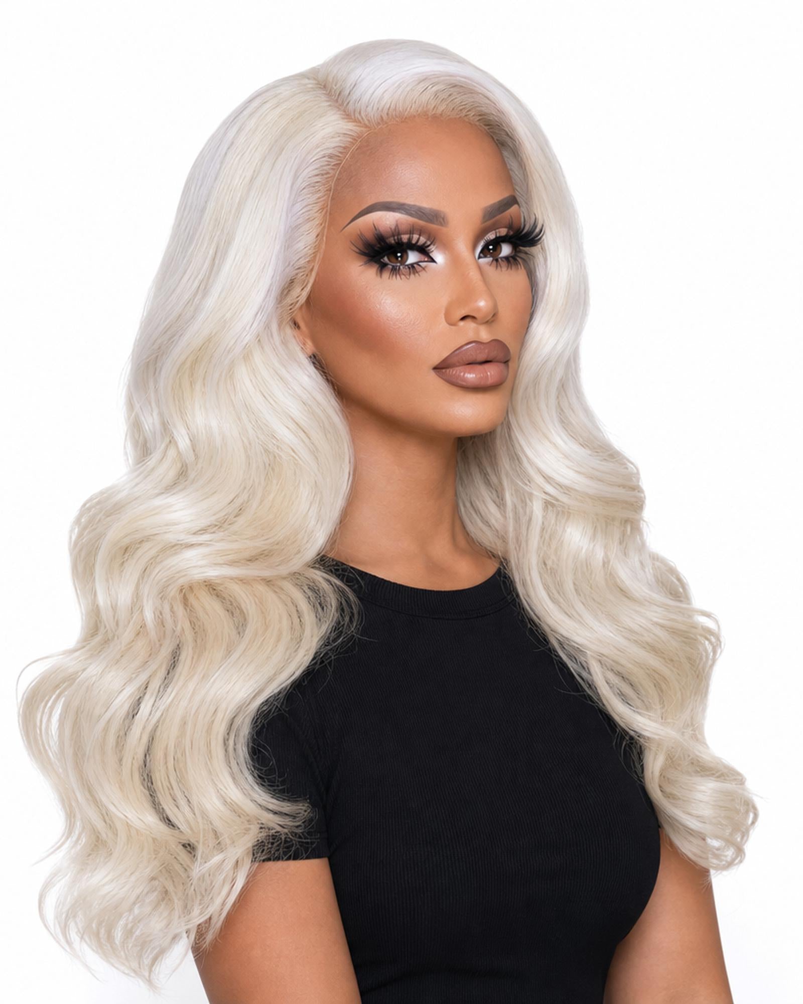 Blonde White Streaked Lace Front Wig.