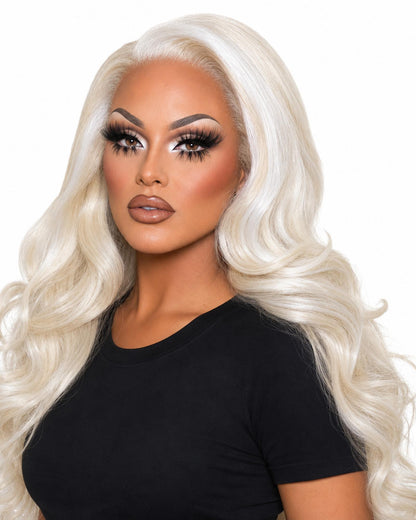 Blonde White Streaked Lace Front Wig.