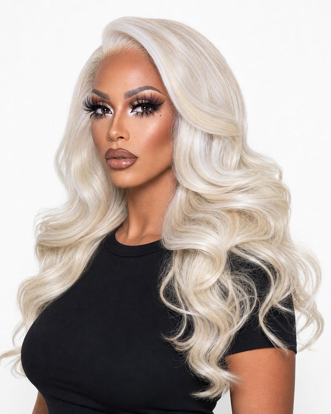Blonde White Streaked Lace Front Wig.