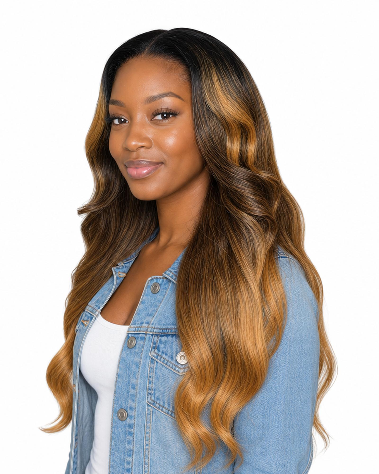 Caramel Ombre Lace Front Wig. Baye