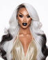 Ice White Tipped Lace Front Wig. Iced Vanilla