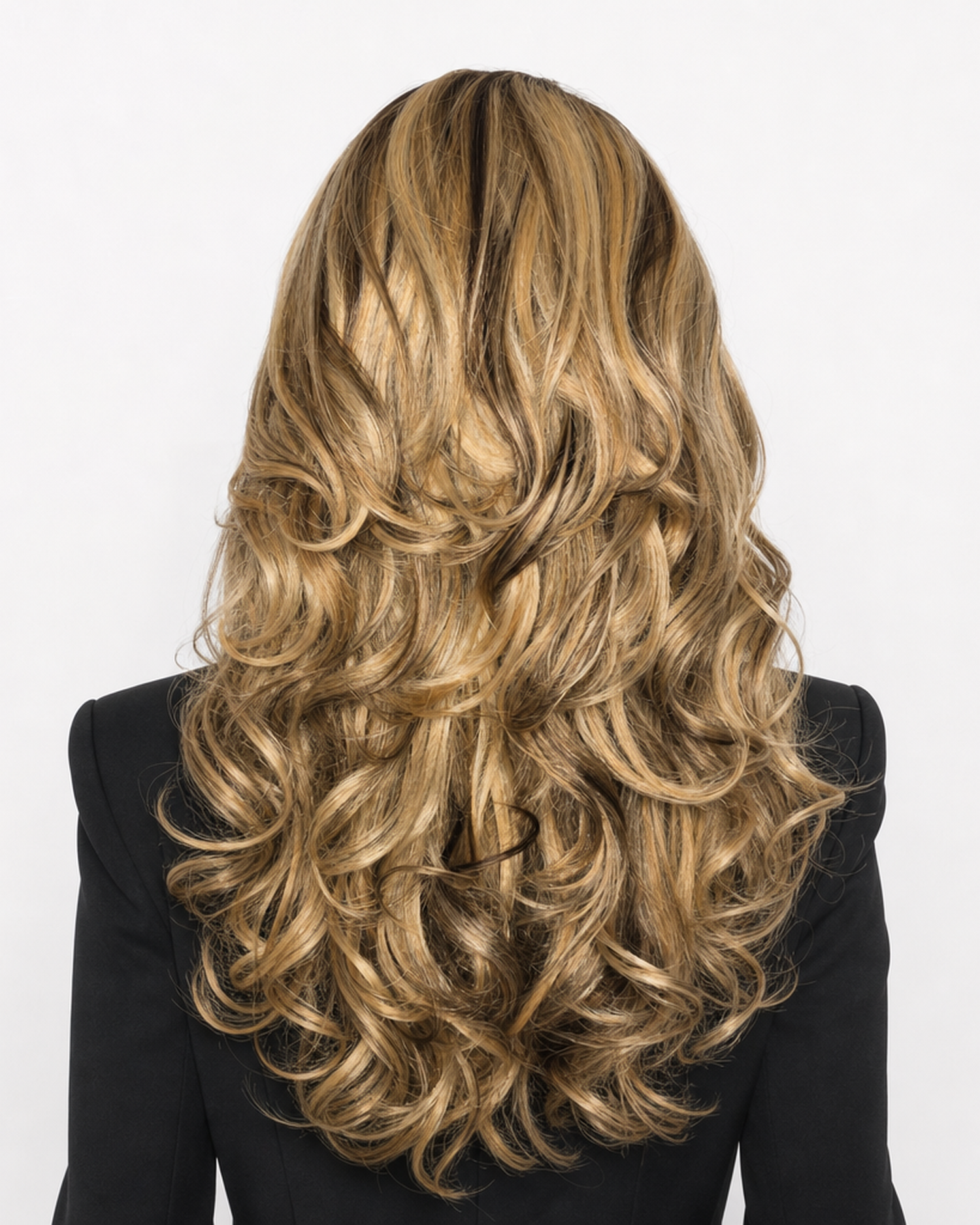 Bronte  — melted blonde highlights volume deep part lace front wig, rear view