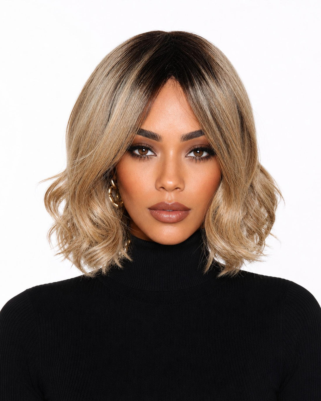 Ombre Blonde Choppy Wave Bob Wig. Abbi