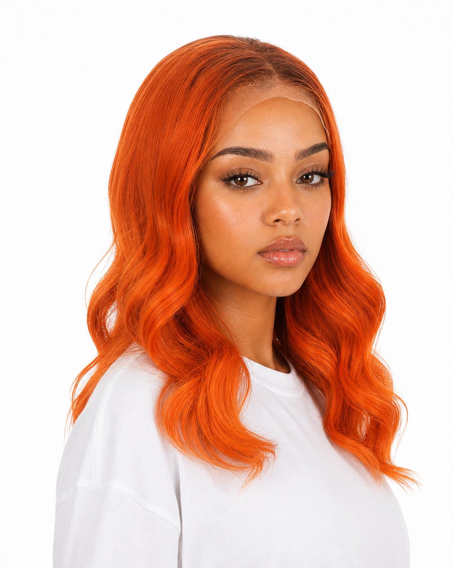 Orange Ombre Lace Front Wig. Sari