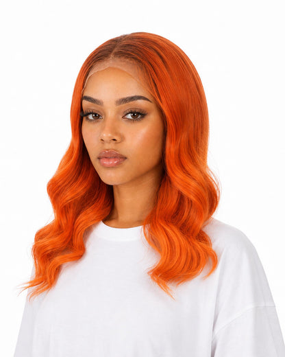 Orange Ombre Lace Front Wig. Sari