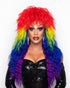 Wildchild rainbow — rainbow rainbow shag lace front wig, front view