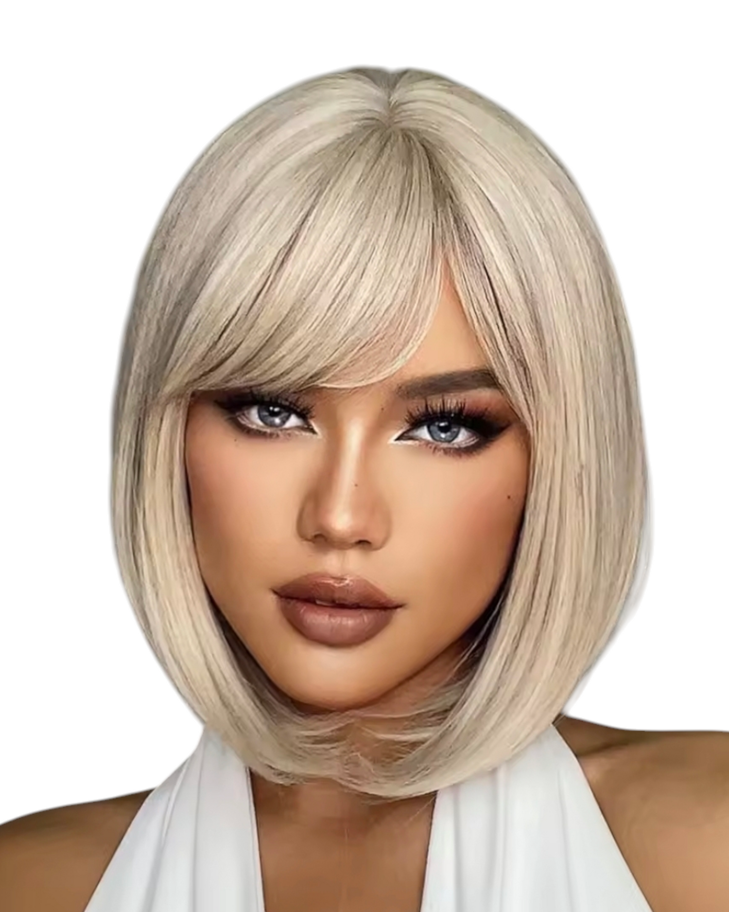 Platinum Blonde Bob Hairstyle Wig. Katie