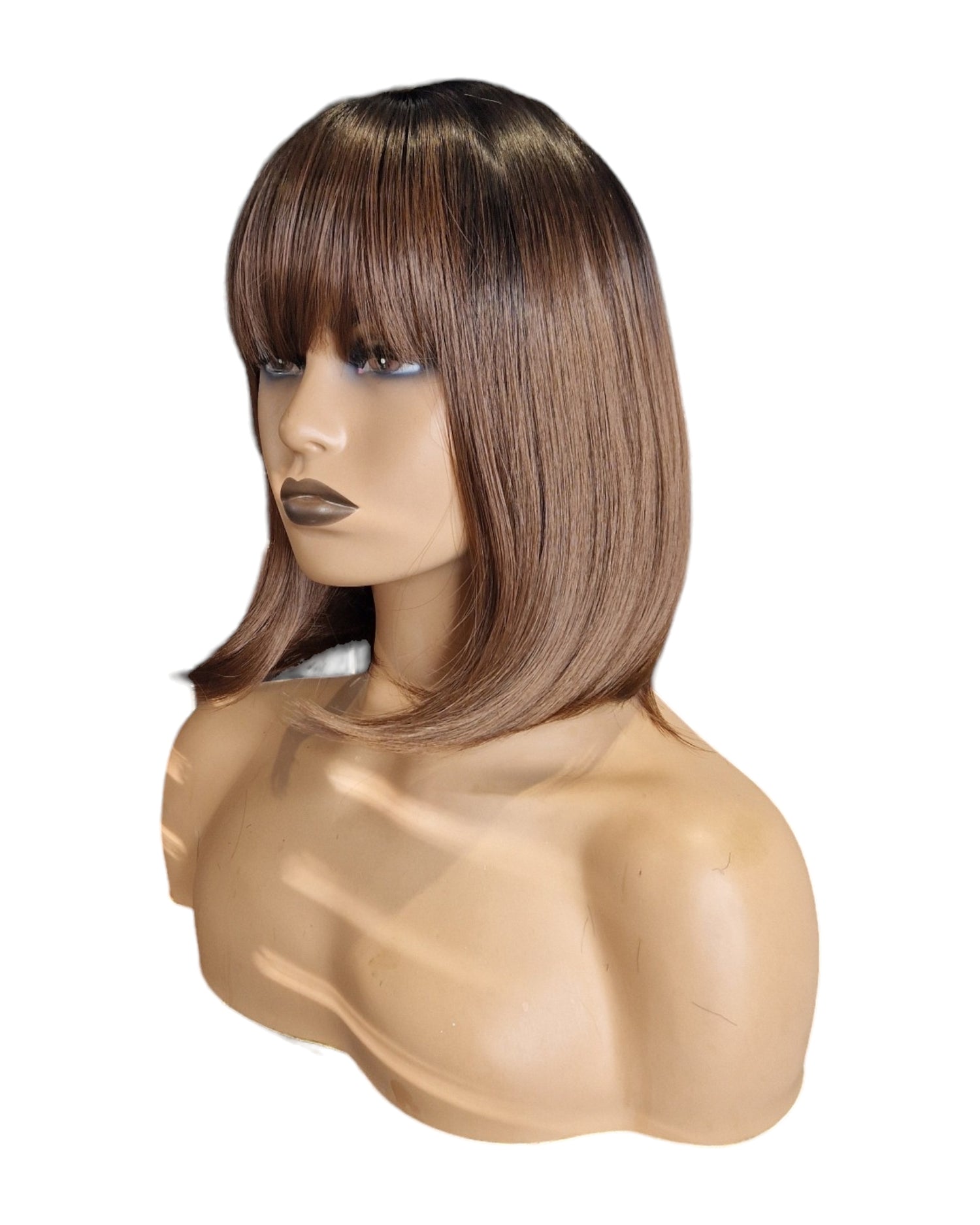 Chocolate Brown Bob Hairstyle Wig. Tya-CelebWigs