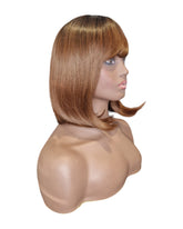 Chocolate Brown Bob Hairstyle Wig. Tya-CelebWigs