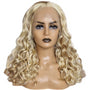 Streaked Curly Blonde Length Lace Front Wig. Vie.