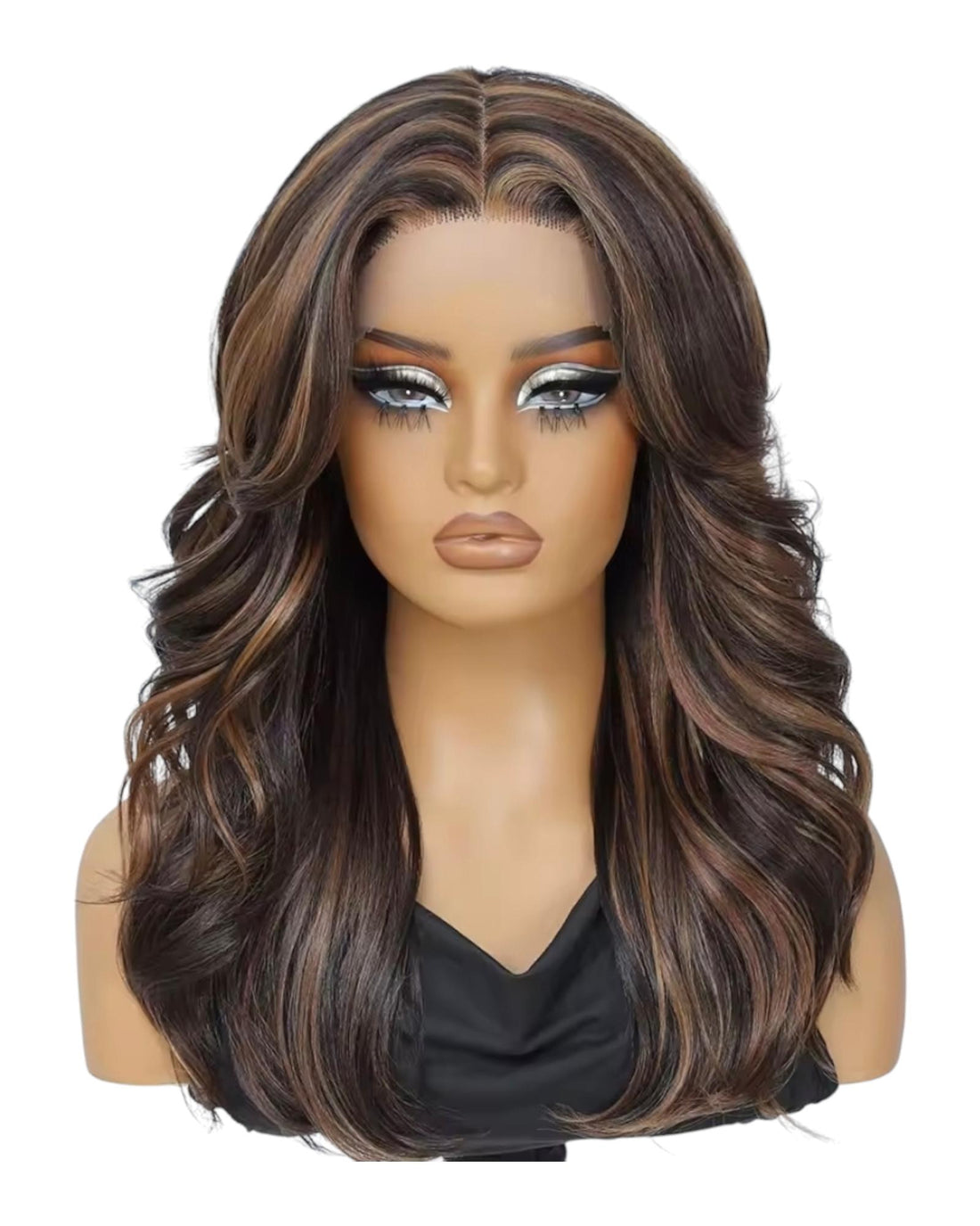 Dark Brown Layered Lace Front Wig. Bari