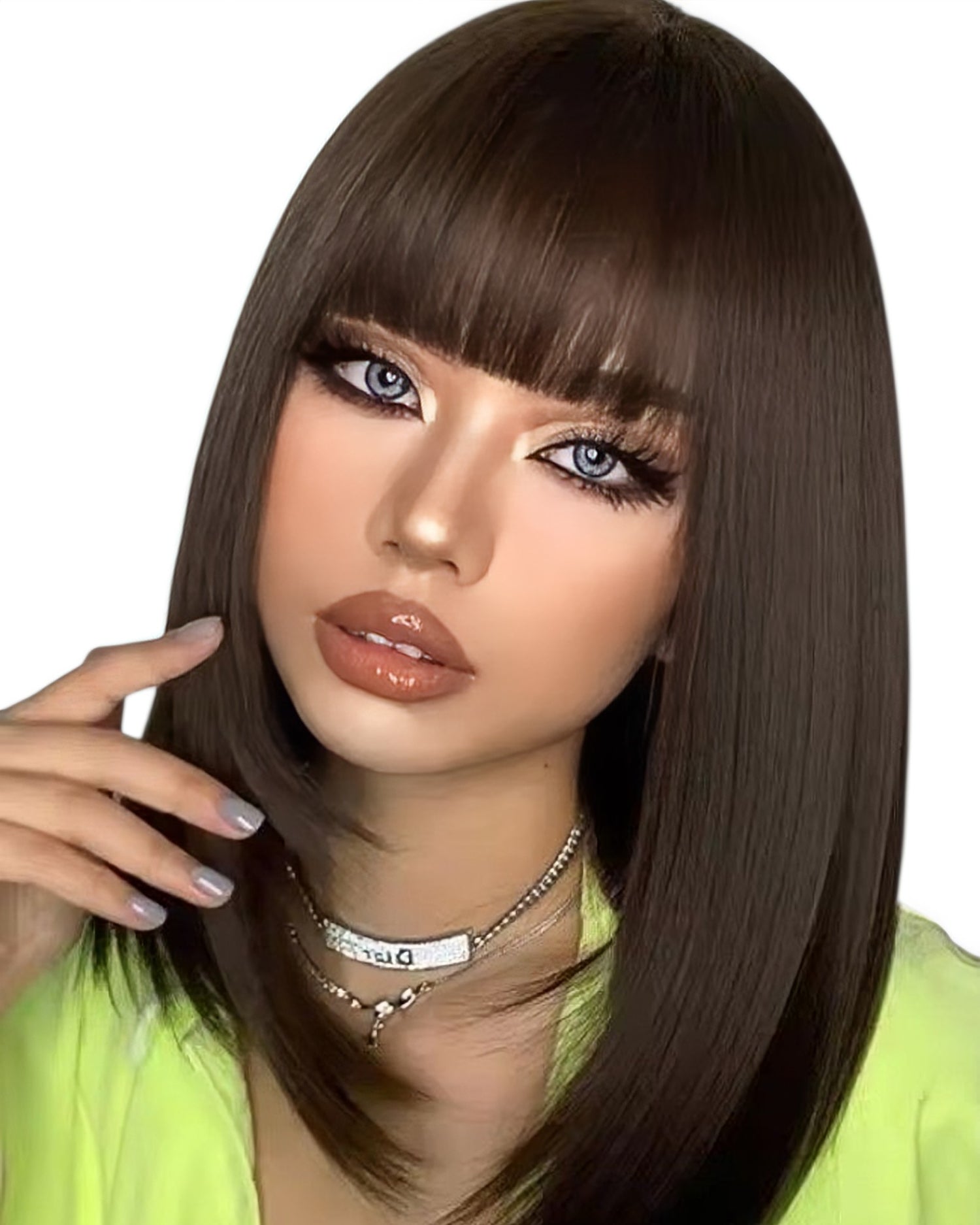 Dark Brown Straight Bob Wig. Kadence