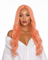 Apricot pink long wavy lace front wig - Lenka - front view - CelebWigs