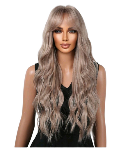 Golden Blonde Long Wavy Wig. Uma