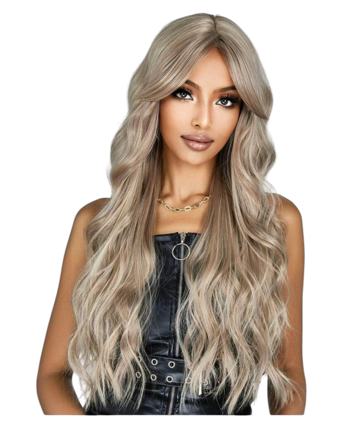 Golden Blonde Long Wavy Wig. Uma