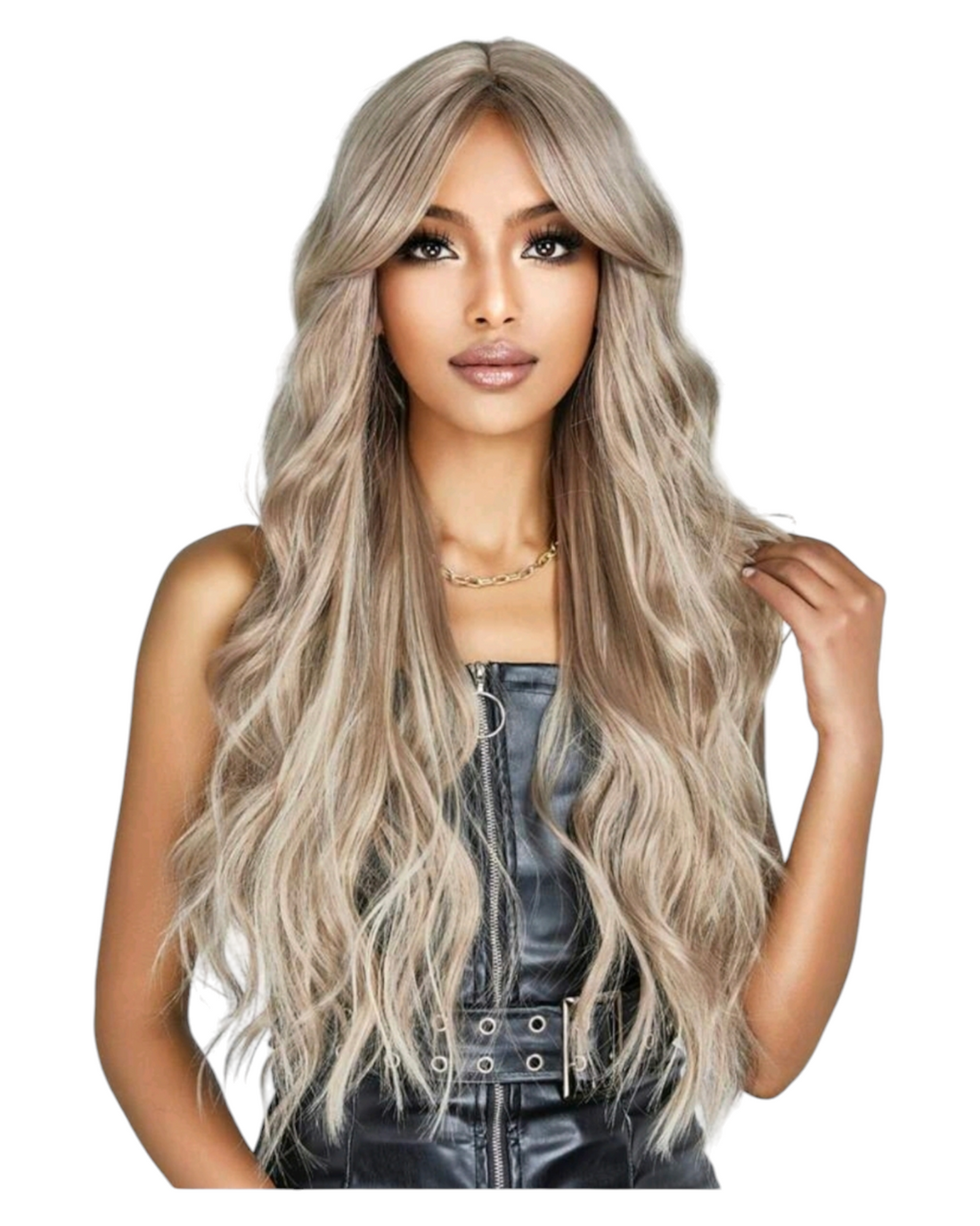 Golden Blonde Long Wavy Wig. Uma