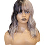 Grey & Black Colour Section Wavy Bob Wig. Shiara