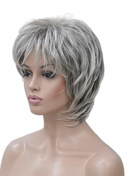 Grey Dark Root Urchin Cut Wig.Sophie.