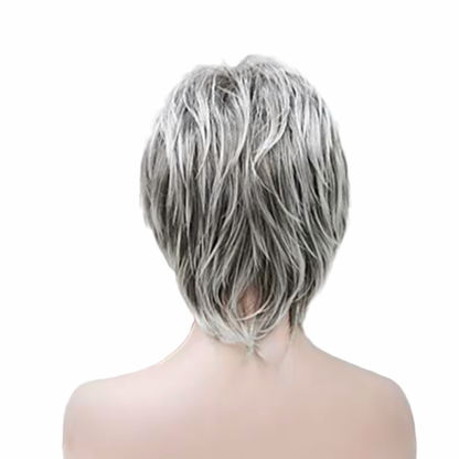 Grey Dark Root Urchin Cut Wig.Sophie.