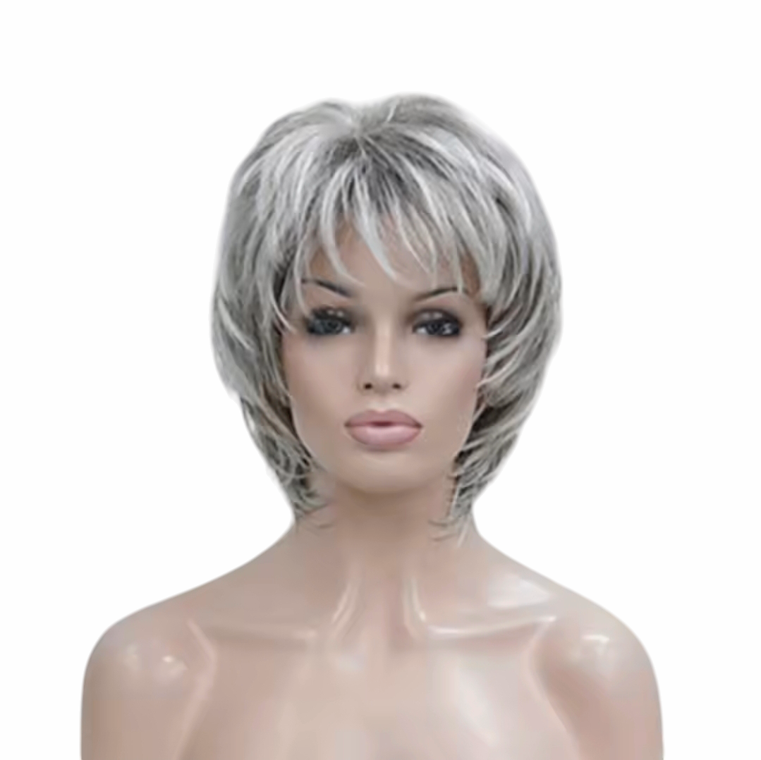 Grey Dark Root Urchin Cut Wig.Sophie.