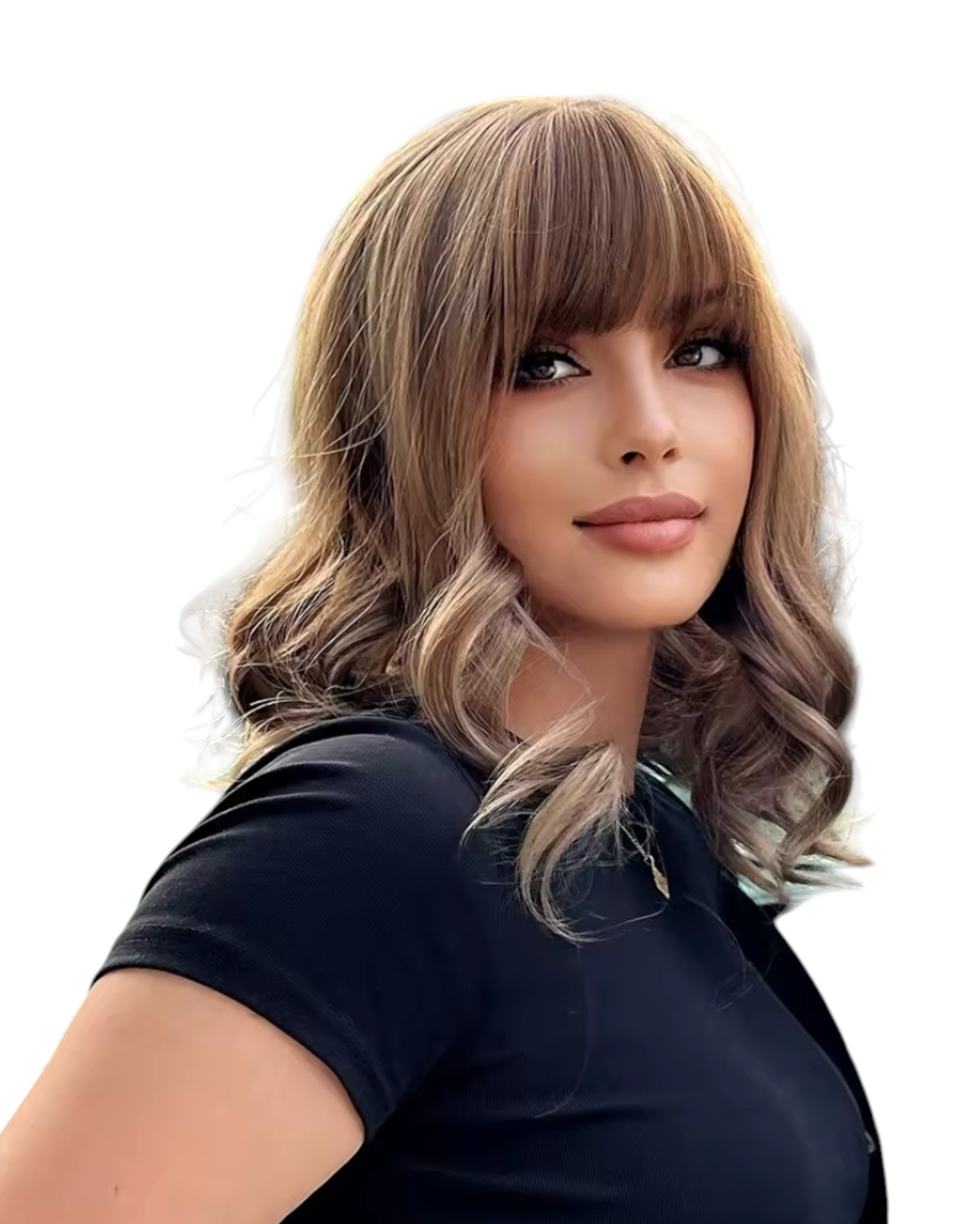 Light Brown Wavy Bob Wig. Clare