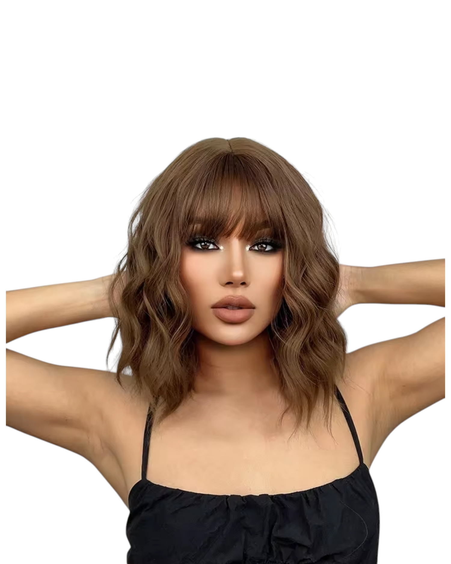 Light Brown Wavy Bob Wig. Vivian