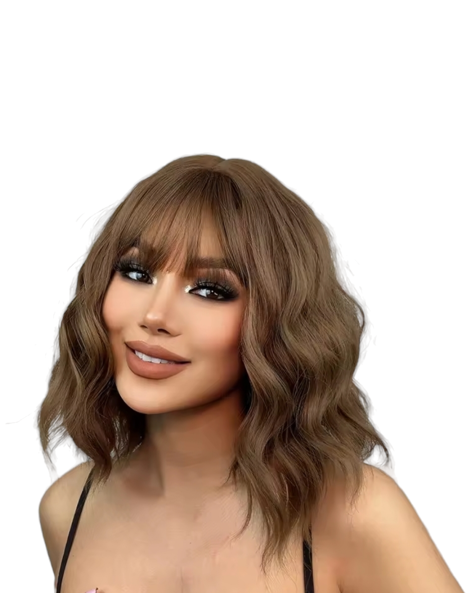 Light Brown Wavy Bob Wig. Vivian