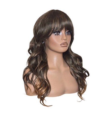 Mid Brown Long Wavy Wig. Abigail