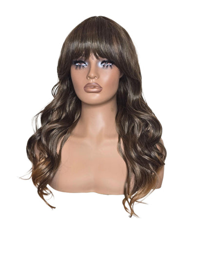 Mid Brown Long Wavy Wig. Abigail