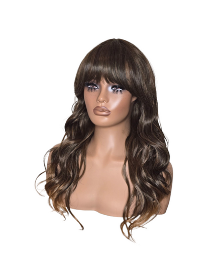 Mid Brown Long Wavy Wig. Abigail