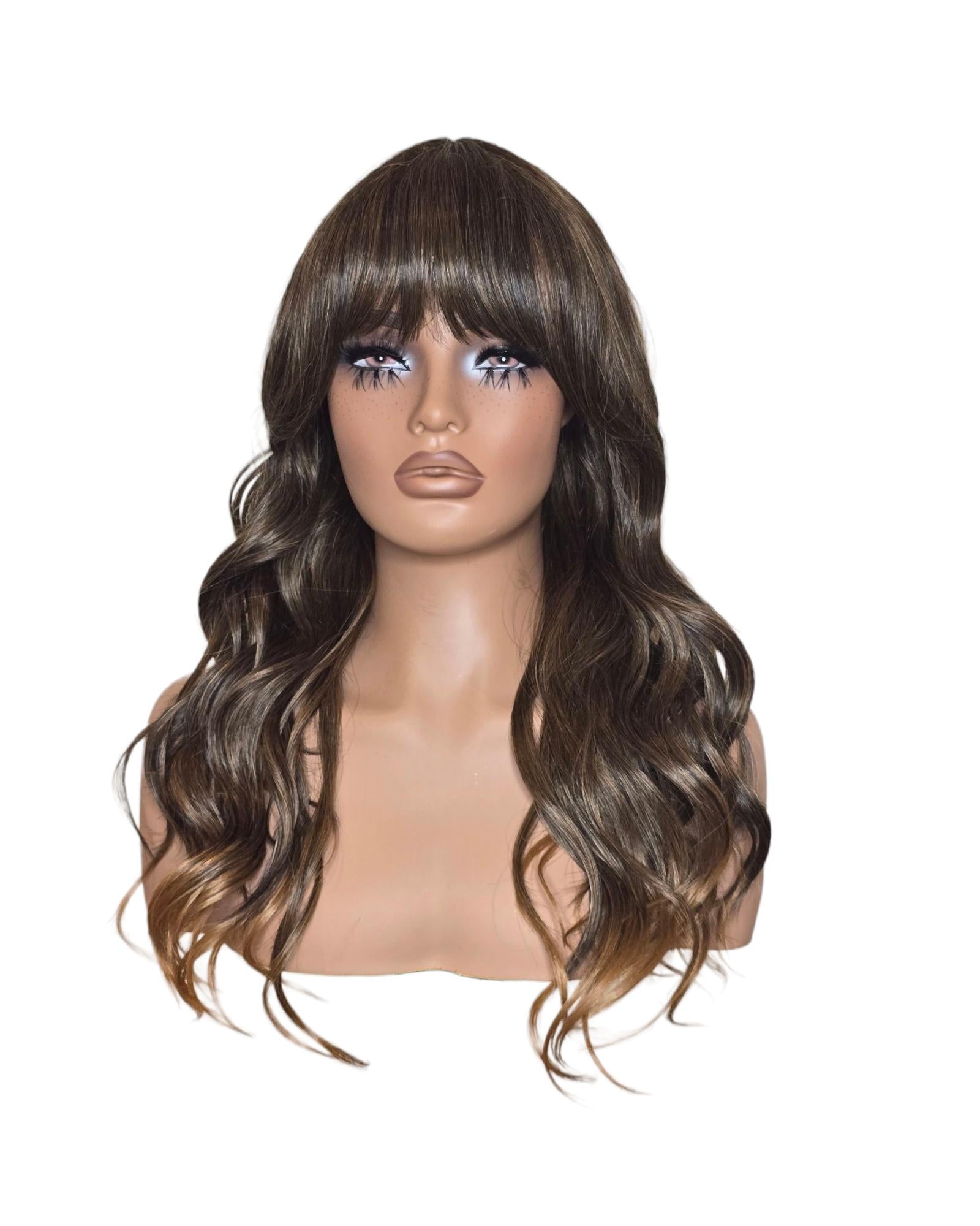Mid Brown Long Wavy Wig. Abigail