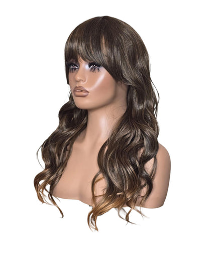 Mid Brown Long Wavy Wig. Abigail