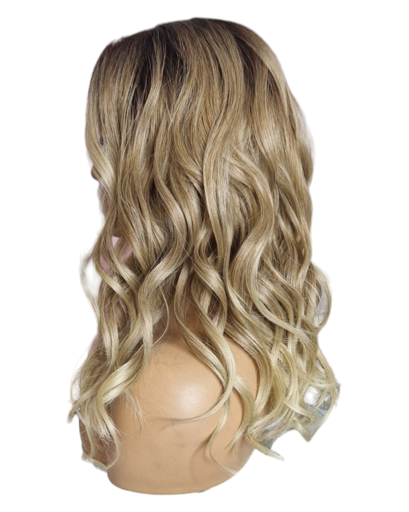 Ombre Blonde Mid Length Lace Front Wig. Jenni