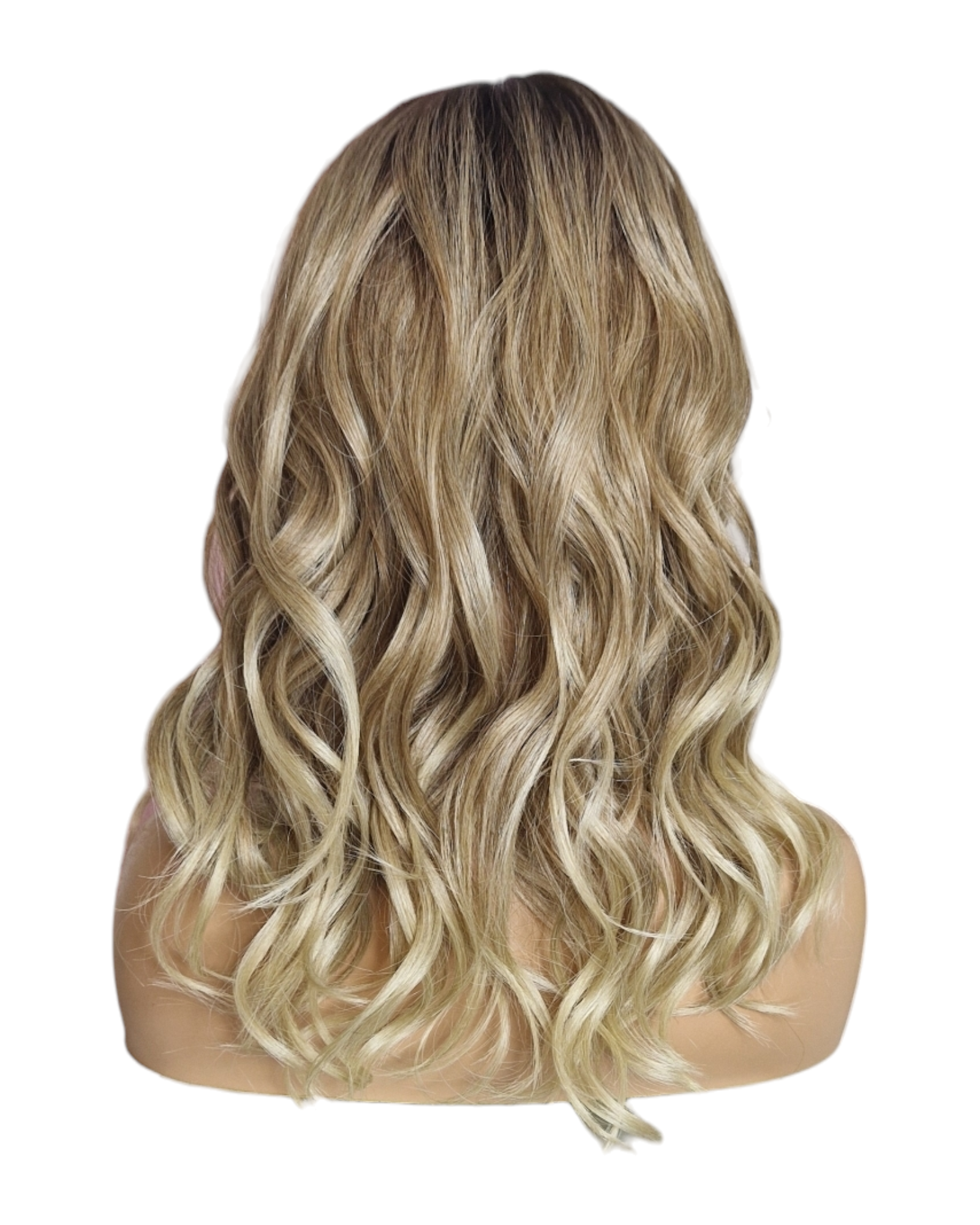 Ombre Blonde Mid Length Lace Front Wig. Jenni