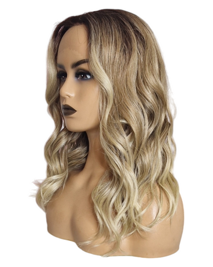 Ombre Blonde Mid Length Lace Front Wig. Jenni