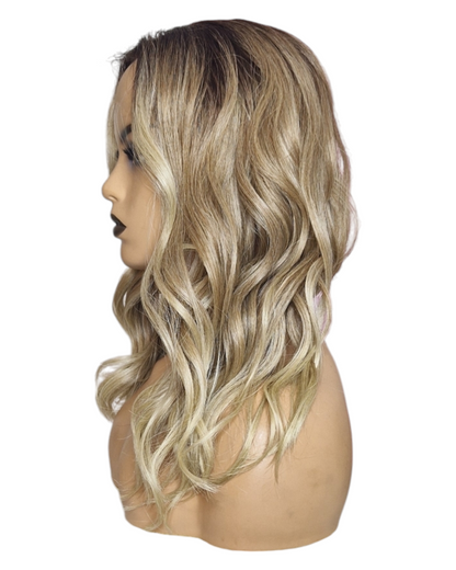 Ombre Blonde Mid Length Lace Front Wig. Jenni