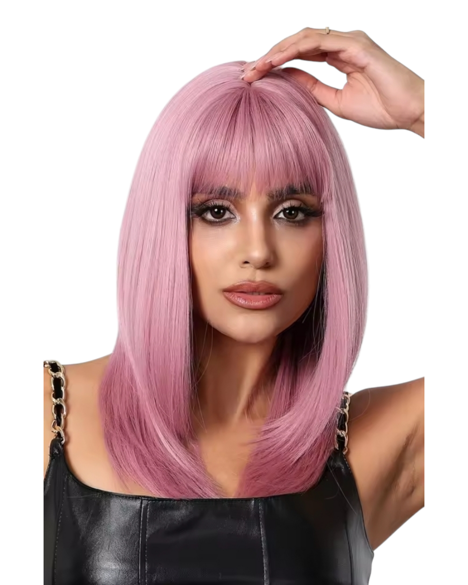 Pink Long Bob Wig. Sakura