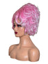 Pink White Updo Drag Queen Wig.