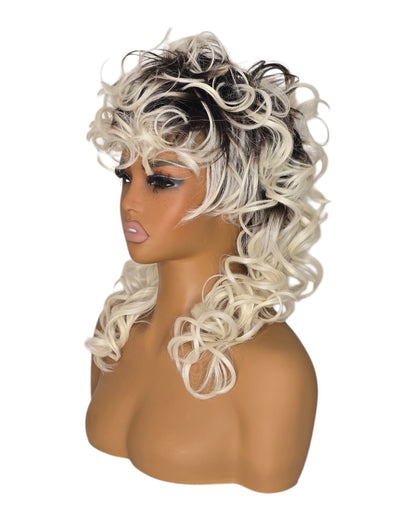 Blonde Shag Mullet Hairstyle Wig. Reeva