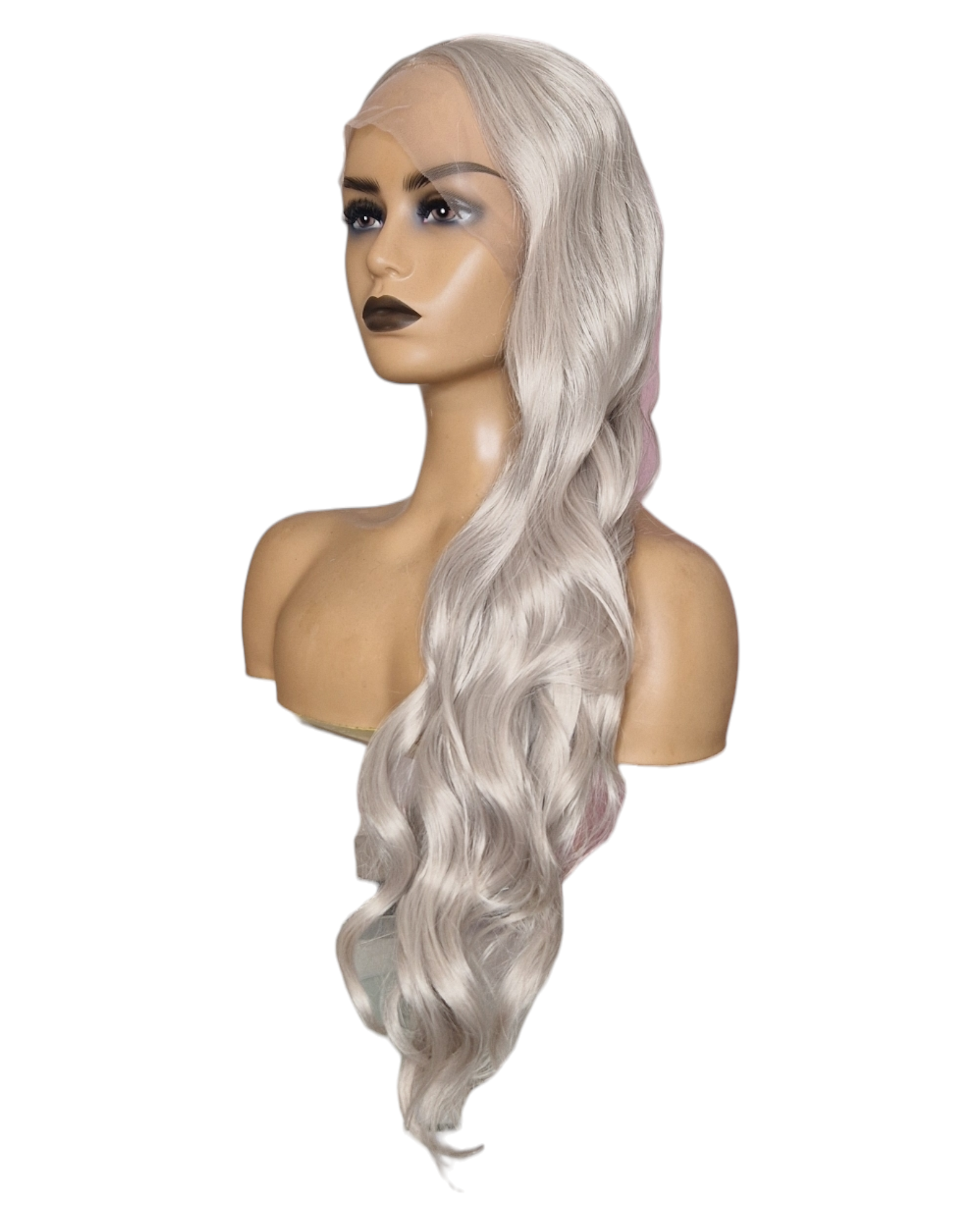 Platinum Steel Blonde Long  Lace Front Wig. VidaX